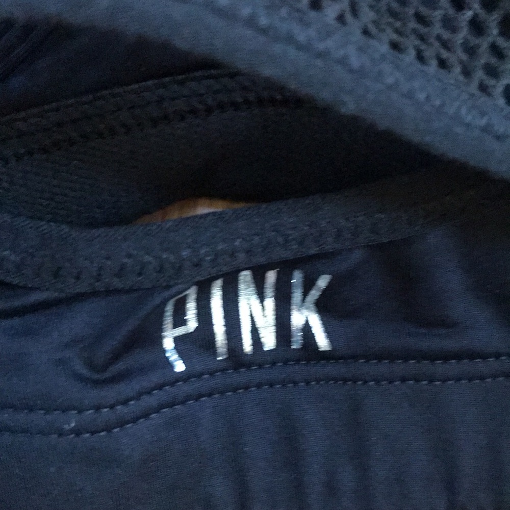 Pink Victoria’s Secret small Black Mesh Racerback yoga push up Bra. - Picture 3 of 5